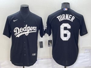 Dodgers #6 Trea Turner Black Nike Turn Back The Clock Cool Base Jersey