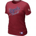 Women MLB Kansas City Royals Red Nike Short Sleeve Practice T-Shirt