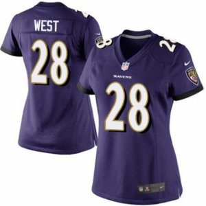 Women\'s Nike Baltimore Ravens #28 Terrance West Limited Purple Team Color NFL Jersey