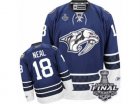 Mens Reebok Nashville Predators #18 James Neal Premier Blue Third 2017 Stanley Cup Final NHL Jersey
