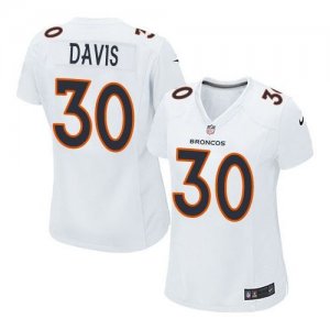 Women Nike Denver Broncos #30 Terrell Davis White Stitched NFL Game Event Jersey