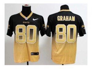 Nike jerseys new orleans saints #80 graham black-gold[Elite II drift fashion]