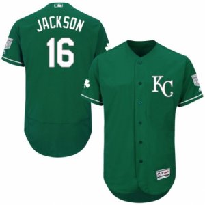 Men\'s Majestic Kansas City Royals #16 Bo Jackson Green Celtic Flexbase Authentic Collection MLB Jersey