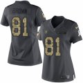 Women's Nike Oakland Raiders #81 Tim Brown Limited Black 2016 Salute to Service NFL Jersey