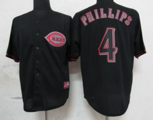 mlb cincinnati reds #4 phillips black fashion