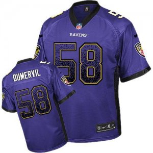 Nike Baltimore ravens #58 Elvis Dumervil Purple Jersey(Elite Drift Fashion)