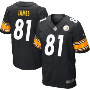 Men\'s Nike Pittsburgh Steelers #81 Jesse James Elite Black Team Color NFL Jersey