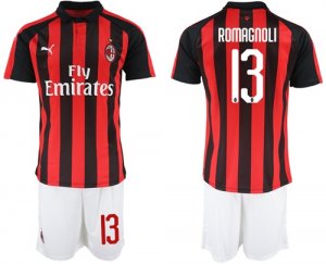 2018-19 AC Milan 13 ROMAGNOLI Home Soccer Jersey