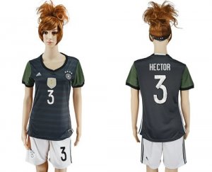 Womens Germany #3 Hector Away Soccer Country Jersey