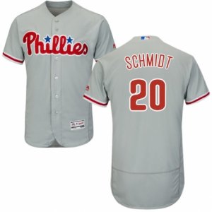 Men\'s Majestic Philadelphia Phillies #20 Mike Schmidt Grey Flexbase Authentic Collection MLB Jersey