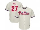 Youth Philadelphia Phillies #27 Aaron Nola Cream Cool Base Stitched MLB Jersey