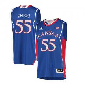 Kansas Jayhawks #55 Jame Sosinski Blue Throwback College Basketball Jersey