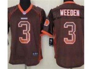 Nike Cleveland Browns #3 Brandon Weeden Brown Jerseys(Elite Drift Fashion)