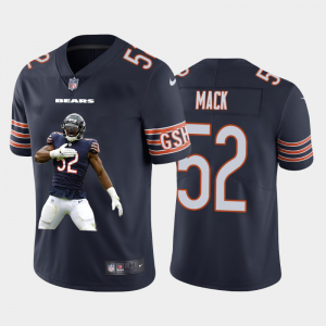 Men Chicago Bears #52 Khalil Mack Navy Blue Player Portrait Edition