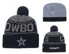 Cowboys Team Logo Navy Cuffed Knit Hat With Pom YD