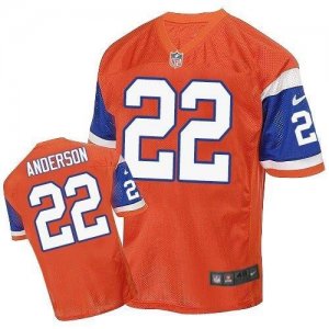 Nike Denver Broncos #22 C.J. Anderson Orange Throwback Men Stitched NFL Elite Jersey