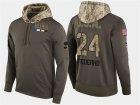 Nike Blues 24 Bernie Federko Retired Olive Salute To Service Pullover Hoodie