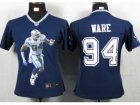 Nike Women Dallas Cowboys #94 Ware Blue Portrait Fashion Game Jersey