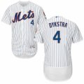 Men's Majestic New York Mets #4 Lenny Dykstra White Flexbase Authentic Collection MLB Jersey