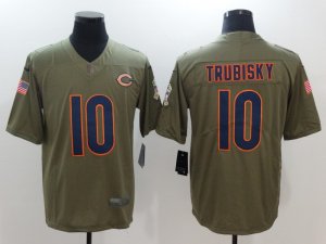 Nike Bears #10 Mitchell Trubisky Olive Salute To Service Limited Jersey