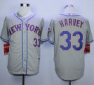 New York Mets #33 Matt Harvey Grey Road Cool Base Stitched MLB Jersey