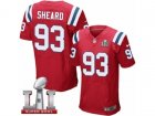 Mens Nike New England Patriots #93 Jabaal Sheard Elite Red Alternate Super Bowl LI 51 NFL Jersey