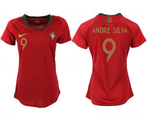 Portugal 9 ANDRE SILVA Home Women 2018 FIFA World Cup Soccer Jersey