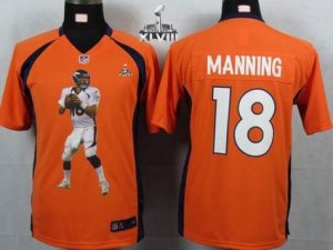 2014 super bowl xlvii nike youth nfl jerseys denver broncos #18 manning orange[portrait fashion]