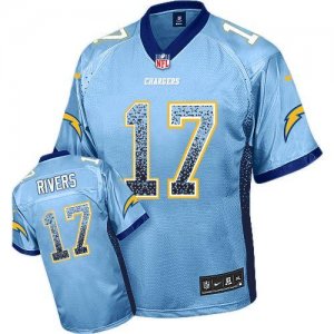 Nike San Diego Chargers #17 Philip Rivers Electric Blue Jersey(Elite Drift Fashion)