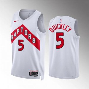 Men\'s Toronto Raptors #5 Immanuel Quickley White Association Edition Stitched Basketball Jersey