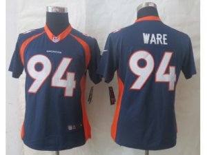 Nike Women Denver Broncos #94 Ware Blue Jerseys