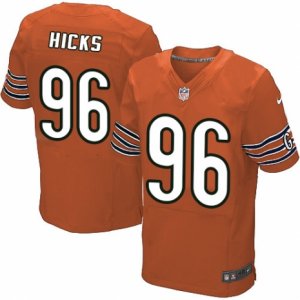 Men\'s Nike Chicago Bears #96 Akiem Hicks Elite Orange Alternate NFL Jersey