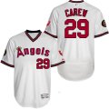 2016 Mens Los Angeles Angels #29 Rod Carew Mike Trout White Authentic Collection Flexbase Jersey