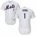 Men's Majestic New York Mets #1 Chris Young White Flexbase Authentic Collection MLB Jersey