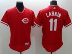 Cincinnati Reds #11 Barry Larkin Red Flexbase Authentic Collection Cooperstown Stitched Baseball Jersey