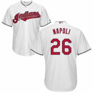 Men\'s Majestic Cleveland Indians #26 Mike Napoli Replica White Home Cool Base MLB Jersey