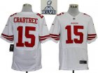 2013 Super Bowl XLVII NEW San Francisco 49ers 15 Michael Crabtree White Jerseys (Elite)
