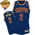 Youth Adidas Cleveland Cavaliers #2 Kyrie Irving Authentic Navy Blue CavFanatic 2016 The Finals Patch NBA Jersey