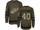 Youth Adidas Detroit Red Wings #40 Henrik Zetterberg Green Salute to Service Stitched NHL Jersey