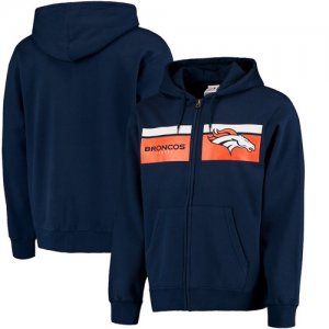 Denver Broncos Majestic Touchback Full Zip Hoodie Navy