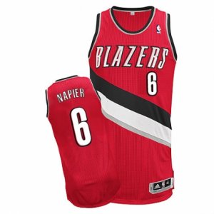 Mens Adidas Portland Trail Blazers #6 Shabazz Napier Authentic Red Alternate NBA Jersey