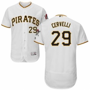 Men\'s Majestic Pittsburgh Pirates #29 Francisco Cervelli White Flexbase Authentic Collection MLB Jersey