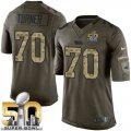 Youth Nike Panthers #70 Trai Turner Green Super Bowl 50 Stitched Salute to Service Jersey