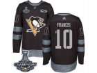 Mens Adidas Pittsburgh Penguins #10 Ron Francis Premier Black 1917-2017 100th Anniversary 2017 Stanley Cup Champions NHL Jersey