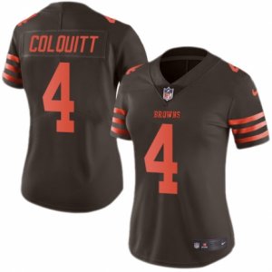 Women\'s Nike Cleveland Browns #4 Britton Colquitt Limited Brown Rush NFL Jersey