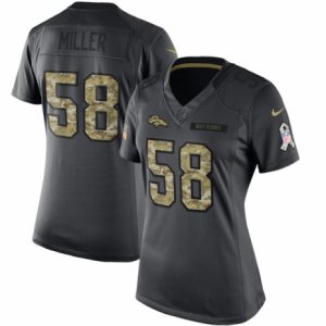 Women\'s Nike Denver Broncos #58 Von Miller Limited Black 2016 Salute to Service NFL Jersey