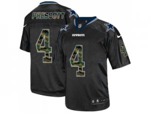 Nike Dallas Cowboys #4 Dak Prescott Black Mens Stitched NFL Elite Camo Fashion Jersey