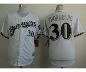 mlb jerseys milwaukee brewers #30 thornburg white