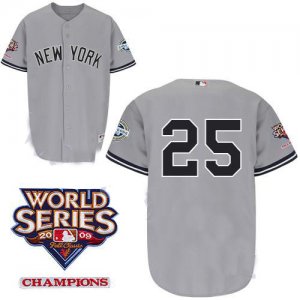 kids New York Yankees #25 Teixeira w2009 World Series Patch Grey