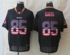 Nike San Francisco 49ers #85 Davis Black Jerseys(Elite USA Flag Fashion)